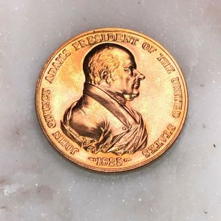 President John Quincy Adams Peace And Friendship Bronze Medal Coin Token