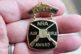 Vintage N.  R.  A.  National Rifle Association Expert Air Rifle Award Medal Enamel