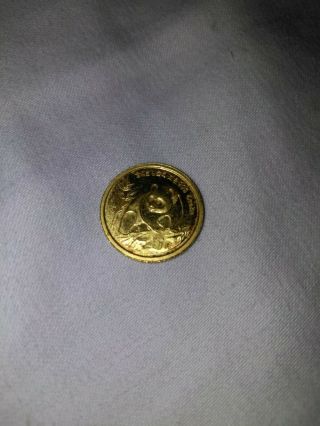 1990 China 5 Yuan 1/20 Oz 999 Solid Gold Chinese Panda Coin