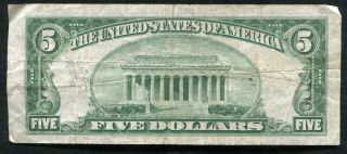 1934 - A $5 FIVE DOLLARS STAR FRN FEDERAL RESERVE NOTE SAN FRANCISCO,  CA 2