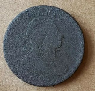 1803 1c Draped Bust Large Cent Facial Detail