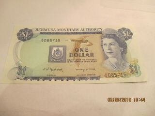 1982 Bermuda 1 Dollar Note,  P - 28b