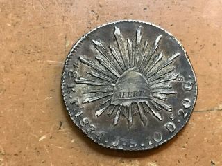 Mexico 1834/3 - Pi J.  S.  8 Reales Silver Coin With Overdate