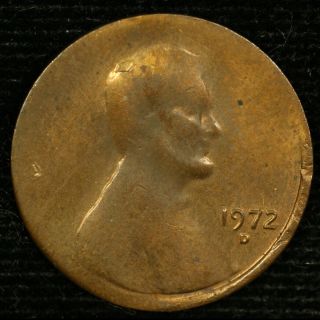 U.  S Lincoln Cent Error.  1972 D.  Struck Through Grease.  Only 3.  0 Gr.