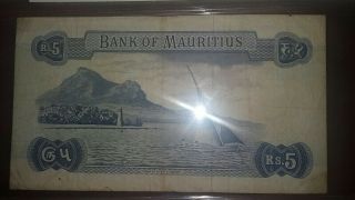 Very Rare Mauritius Five 5 Rupees British Colony 1967 Independence Commonwealth