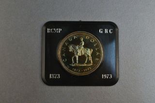 Royal Canadian 1873 1973 Rcmp Uncirculated Silver Dollar Coin.