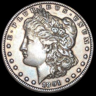 1891 - Cc Morgan Silver Dollar Nearly Uncirculated Carson City High End Coin Nr