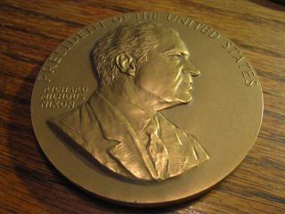 Richard Nixon Inaugurated Bronze 3 " Medal Drawer Cd Y