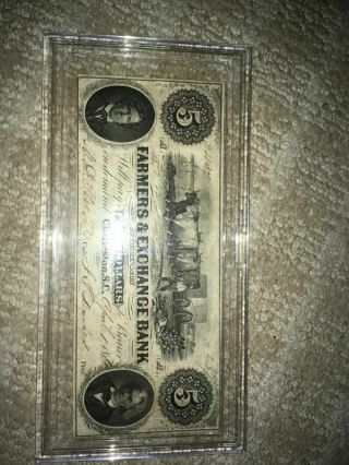 April 1861 Farmers and Exchange Bank $5 note,  Charleston SC 2