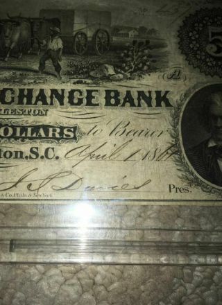 April 1861 Farmers and Exchange Bank $5 note,  Charleston SC 4