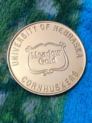 Nebraska Cornhuskers Token Usa Medallion 1989 Football Schedule Coin Meadow Gold