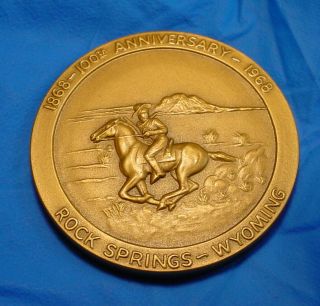 Il9439) - Medal By Medallic Art - Rock Springs Wy - Centennial 1868 / 1968