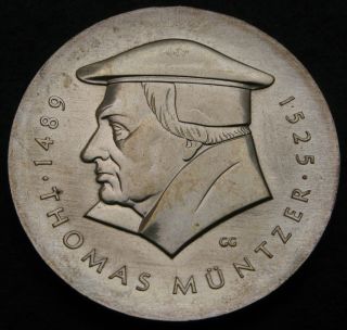 Germany (ddr) 20 Mark 1989 A - Silver - Birth Of Thomas Muntzer - Aunc - 1635