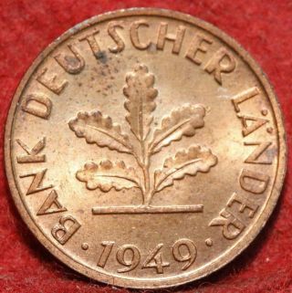 Uncirculated 1949 - D Germany 1 Pfennig Foreign Coin