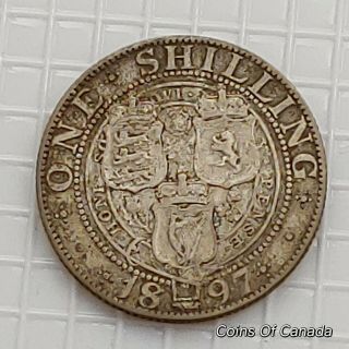 1897 Great Britain - One Shilling - Queen Victoria - Silver Coin Coinsofcanada