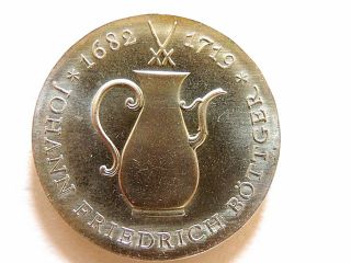 1969 East German Ten (10) Mark Commemorative Silver Coin " Johann Bottger "