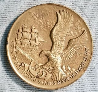 1975 United States Navy Bicentennial Large 3 Inch Bronze Medal