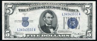 Fr.  1652 1934 - B $5 Five Dollars Silver Certificate Gem Uncirculated
