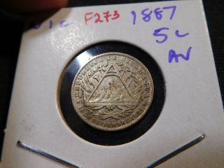 F273 Nicaragua 1887 5 Centavos Au