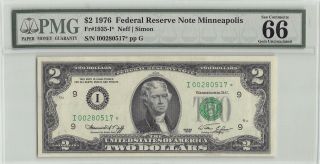 United States 1976 Fr.  1935 - I Pmg Gem Unc 66 Epq $2 Minneapolis Frn Star