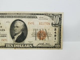 1929 National Bank of Los Angles National Currency Brown Seal $10 Ten Dollars 3