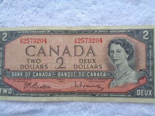 1954 Canada Three $1 Notes and Two $2 Notes 3