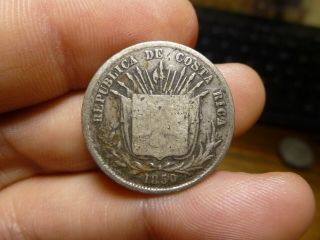 1850 Costa Rica Silver 1/4 Peso