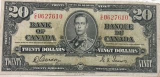1937 Bank Of Canada 20 Dollars Gordon/towers Vf25 Get 1 Of 3 Available
