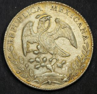 1891,  Mexico (2nd Republic).  Silver 8 Reales " Cap Dollar " Coin.  Alamos
