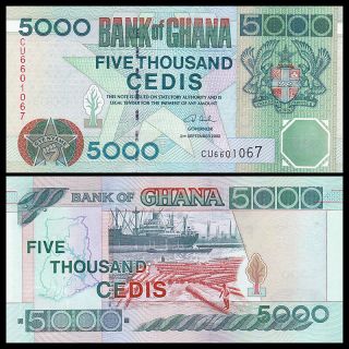 Ghana 5000 5,  000 Cedis,  2002,  P - 34h,  Unc