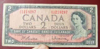 1954 Canadian Two Dollar Note