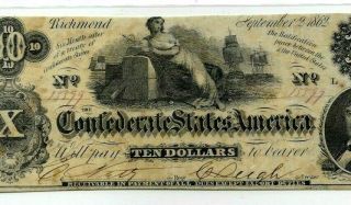 $10 (crispy) " Confederate " 1800 