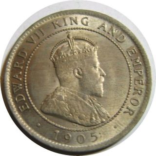 Elf Jamaica British 1 Penny 1905 Edward Vii