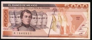 Mexico 5000 Pesos 24/02/1987 (heroic Cadets) Serie Hn R1946931 Pick - 88b Unc