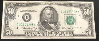 1974 50 Dollar Federal Reserve Note