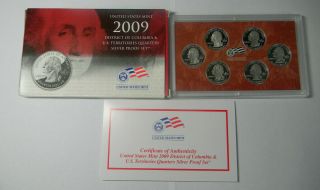 2009 Us District Of Columbia & Us Territories Quarters Silver Proof Set