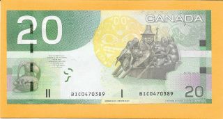 2004 CANADIAN 20 DOLLAR BILL BIC0470389 CRISP (UNC) 2