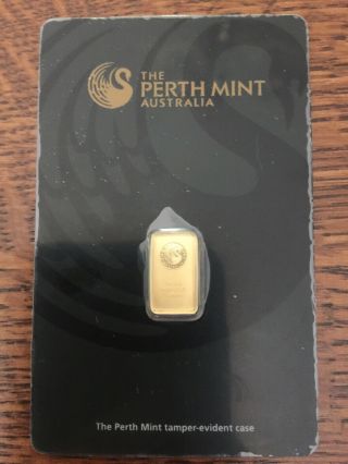 Perth 1 Gram Gold Bar 99.  99 Fine In Assay