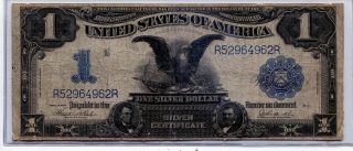 1899 $1 " Black Eagle " Large Size Silver Certificate - Vg - F