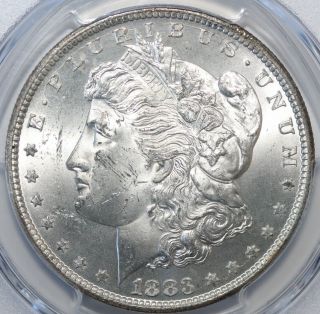 1883 - Cc Morgan Silver Dollar Pcgs Ms64 Blast White