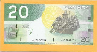 2004 CANADIAN 20 DOLLAR BILL AUT6062234 CRISP (UNC) 2