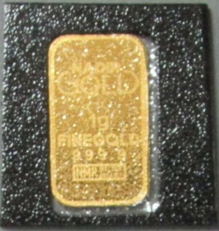 999.  9 Fine Gold 1 Gram Karatbars Nadir Nmr Bar