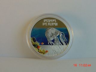 2011 TUVALU DEADLY AND DANGEROUS SERIES - BOX JELLYFISH 1 OZ SILVER PROOF COIN 4