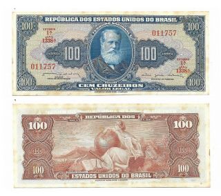 Brazil Note 100 Cruzeiros (1964) P 170b Unc