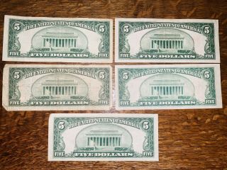1928 & 1928 C $5 USN,  1953 $5 USN,  1934 D $5 & 1934 D $5 Silver Certificates 3