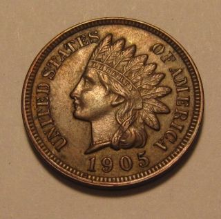 1905 Indian Head Cent Penny - Au - 242su