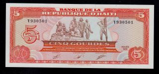 Haiti 5 Gourdes 1989 Y Pick 255 Unc.