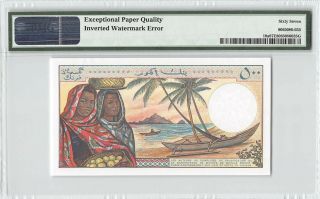 Comoros ND (1986) P - 10a PMG Gem UNC 67 EPQ 500 Francs Inverted Watermark 2