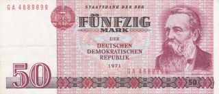 50 Mark Very Fine Banknote From Communist East Germany/ddr 1971 Pick - 30