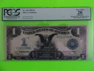 Fr 236 1899 $1 Silver Certicicate Pcgs Very Fine 20 One Ten Dollar Bill